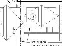 An Elevation Drawing of the Desk & Bank of Cabinets